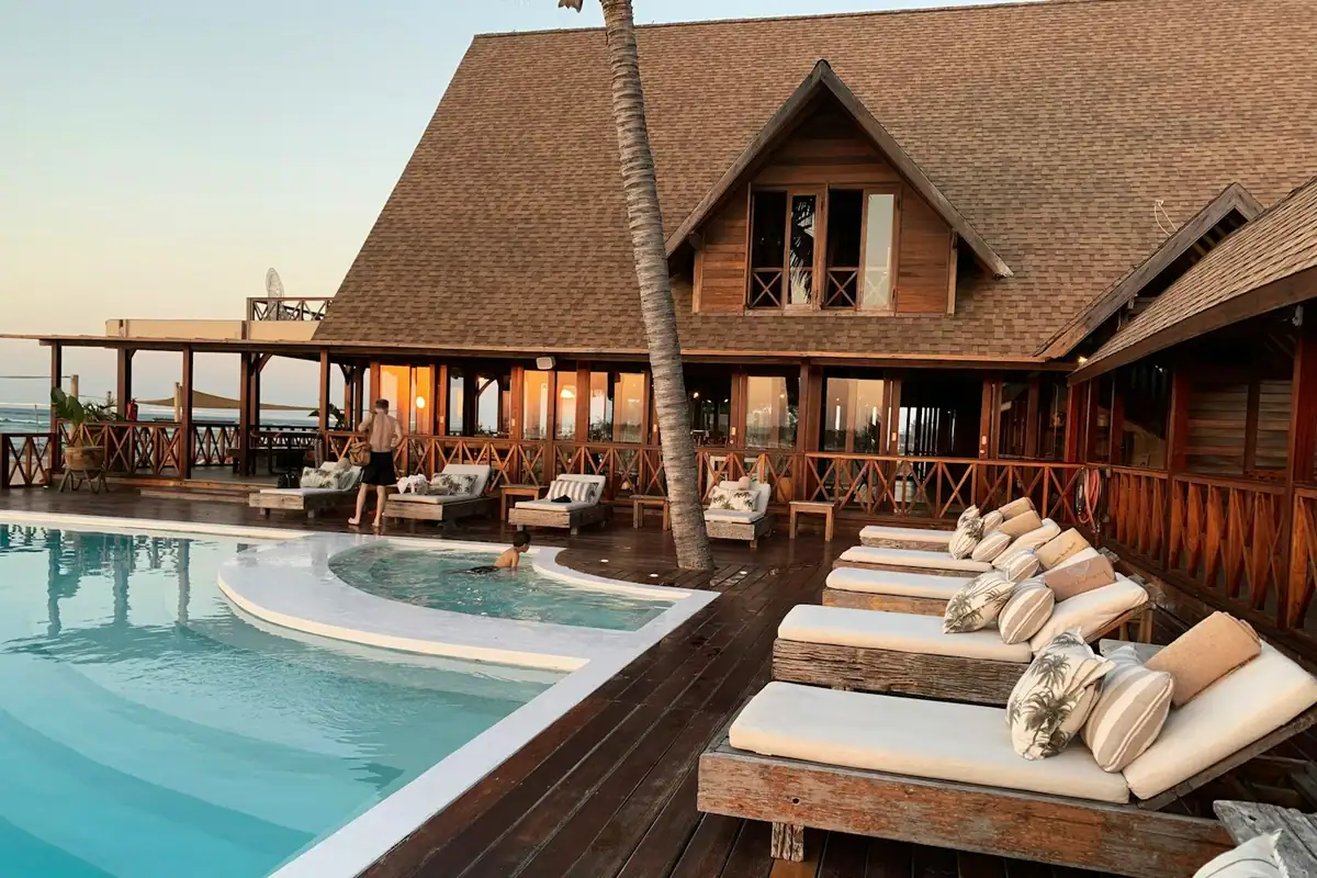 Poolside resort with comfortable sun loungers for a relaxing holiday